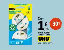 E.Leclerc 3 mini rubans correcteurs aanbieding