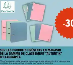 E.Leclerc Sur les produits présents en magasin de la gamme de classement autentik d'exacompta aanbieding