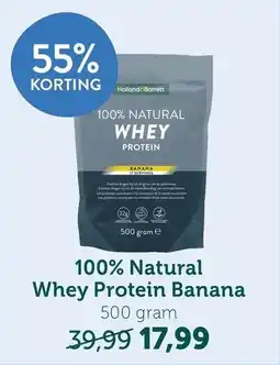 Holland & Barrett 100% natural whey protein banana aanbieding