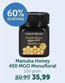 Holland & Barrett Manuka Honey 450 MGO Monofloral aanbieding