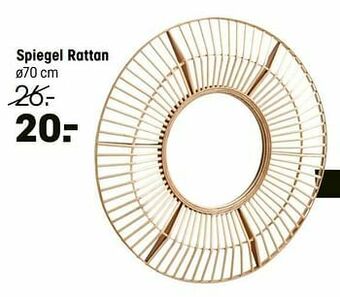 Kwantum Spiegel rattan aanbieding