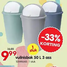 Yess vuilnisbak 50 L 3 ass aanbieding