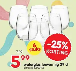 Yess waterglas tonvormig 39 cl aanbieding