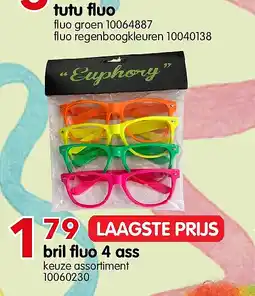 Yess bril fluo 4 ass aanbieding