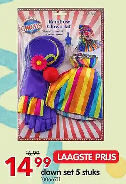Yess clown set 5 stuks aanbieding