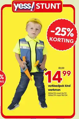 Yess verkleedpak kind werkman aanbieding