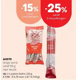 Spar AOSTE patron bistro 230 g aanbieding