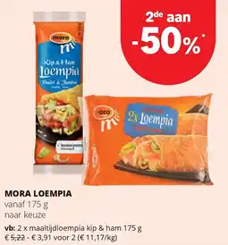 Spar MORA LOEMPIA maaltijdloempia kip & ham 175 g aanbieding