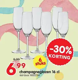 Yess champagneglazen 16 cl aanbieding
