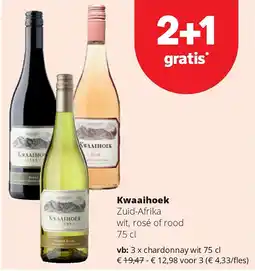 Spar Kwaaihoek chardonnay wit 75 cl aanbieding