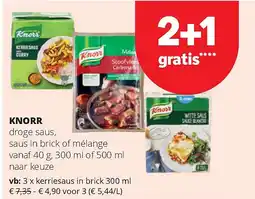 Spar KNORR kerriesaus in brick 300 ml aanbieding
