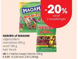 Spar Haribo happy cherries 250 g aanbieding