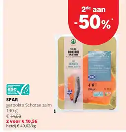 Spar SPAR gerookte Schotse zalm 130 g aanbieding