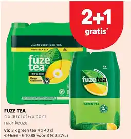 Spar FUZE TEA green tea 4 x 40 cl aanbieding