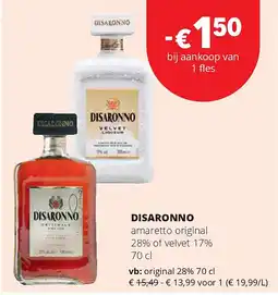 Spar DISARONNO original 28% 70 cl aanbieding