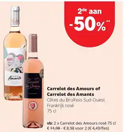 Spar Carrelot des Amours rosé 75 cl aanbieding