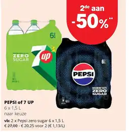 Spar Pepsi zero sugar 6 x 1,5 L aanbieding