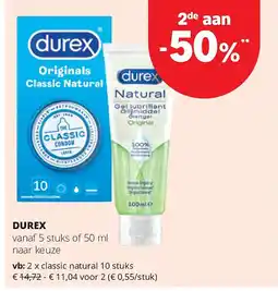 Spar DUREX classic natural 10 stuks aanbieding