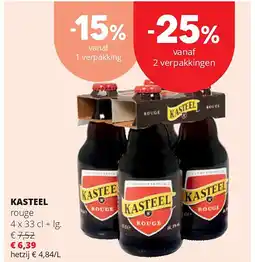 Spar KASTEEL rouge 4 x 33 cl + lg aanbieding