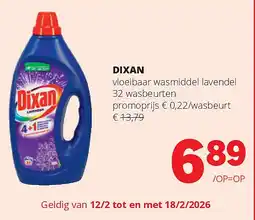 Spar DIXAN vloeibaar wasmiddel lavendel 32 wasbeurten aanbieding