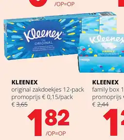 Spar KLEENEX original zakdoekjes 12-pack aanbieding