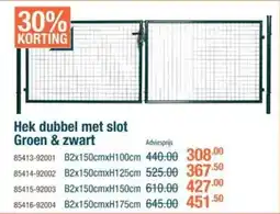 Cevo Hek Dubbel met Slot Groen & Zwart aanbieding