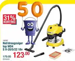 Cevo Karcher Nat/Droogzuiger top WD4 SV-20/5/22 18V aanbieding