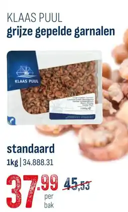 Horeca totaal Klaas Puul grijze gepelde garnalen standaard aanbieding
