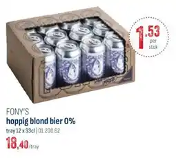 Horeca totaal Fony's Hoppig Blond Bier 0% aanbieding