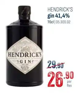 Horeca totaal Hendrick's Gin 41,4% aanbieding