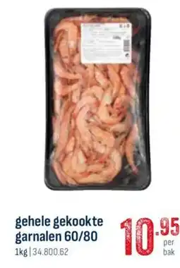 Horeca totaal gehele gekookte garnalen 60/80 aanbieding