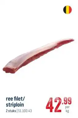 Horeca totaal Ree Filet / Striploin aanbieding