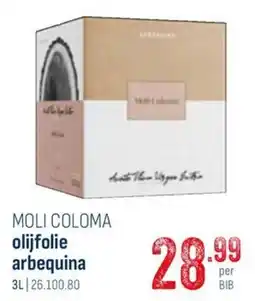 Horeca totaal Moli coloma olijfolie arbequina aanbieding
