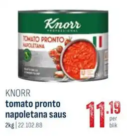 Horeca totaal Knorr Tomato Pronto Napoletana Saus aanbieding