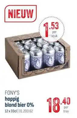 Horeca totaal Fony's Hoppig Blond Bier 0% aanbieding