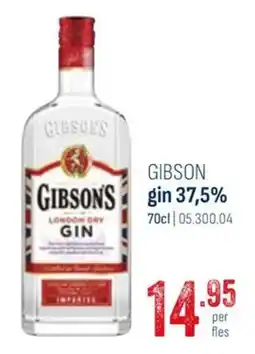 Horeca totaal Gibsons Gin 37,5% aanbieding