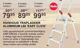 HandyHome Huishoud Trapladder Aluminium L60 Easy Click aanbieding