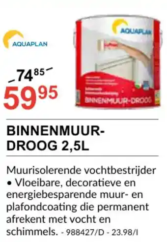 AquaPlan Binnenmuur Droog