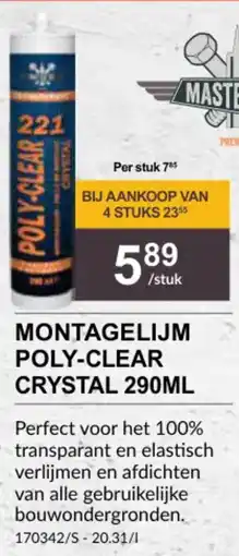 HandyHome Montagelijm Poly Clear Crystal aanbieding