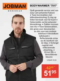 HandyHome Jobman Bodywarmer 7517 aanbieding