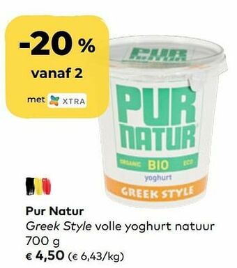 Bio Planet Pur natur greek style volle yoghurt natuur aanbieding