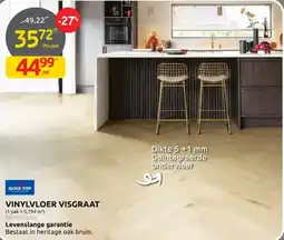 Brico Quickstep Vinylvloer visgraat aanbieding
