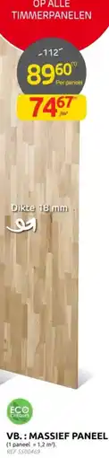 Brico Vb.: massief paneel aanbieding