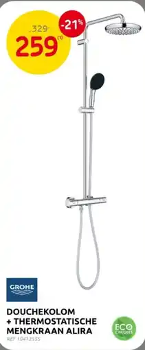 Brico Grohe douchekolom + thermostatische mengkraan alira aanbieding