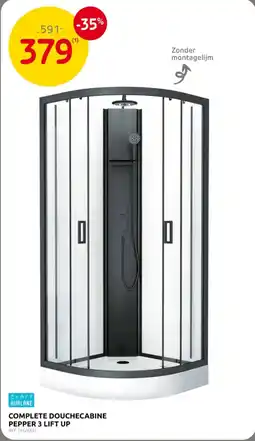 Brico Aurlane complete douchecabine pepper 3 lift up aanbieding