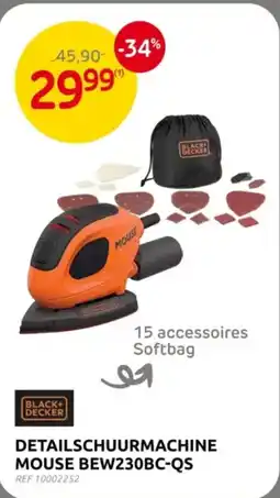 Brico Black+ decker detailschuurmachine mouse BEW230BC-QS aanbieding
