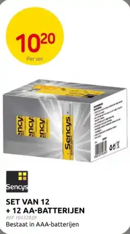 Brico Sencys set van 12 + 12 AA-batterijen aanbieding