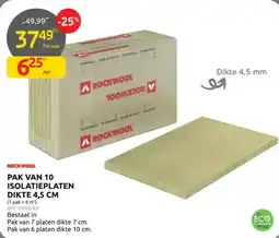 Brico Rockwool pak van 10 isolatieplaten dikte aanbieding