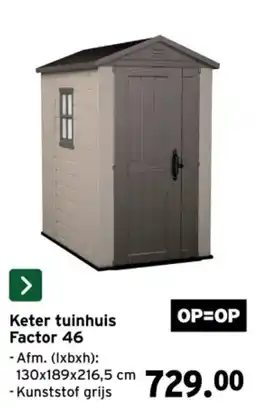 GAMMA Keter tuinhuis Factor 46 aanbieding