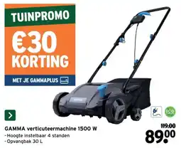 GAMMA Gamma verticuteermachine 1500 W aanbieding